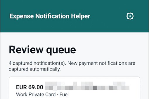 expense-notification screenshot