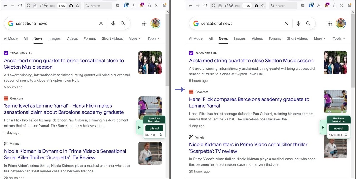 headlines-neutralizer screenshot